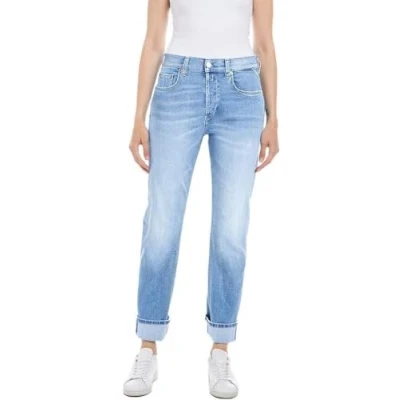 Afbeelding van Replay Dames MAIJKE Straight Jeans, 010 Light Blue, 2530, 010, lichtblauw, 25W x 30L