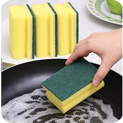 Afbeelding van HOMESmith Heavy Duty schrobspons, dubbelzijdige afwas en reinigingsspons voor keuken, badkamer huisreiniging (Pack van 8)