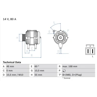 Afbeelding van Bosch Alternator/Dynamo 0 986 084 210