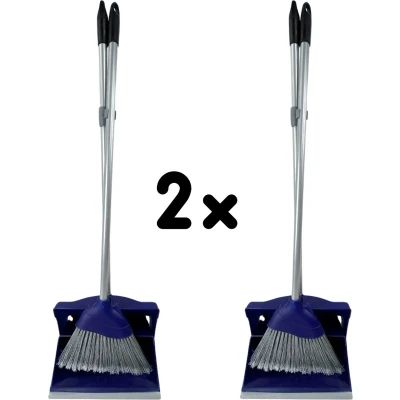 Afbeelding van Synx Tools Hotel Stoffer en Blik set van 2 &amp; met lange stelen 95 cm Blauw