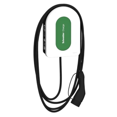 Afbeelding van Schneider Electric Smart Wallbox Charge 11 kW, laadzuil voor elektrische auto, T2 kabel 7 m, 6 mA detectie, app bediening, binnen en buiten