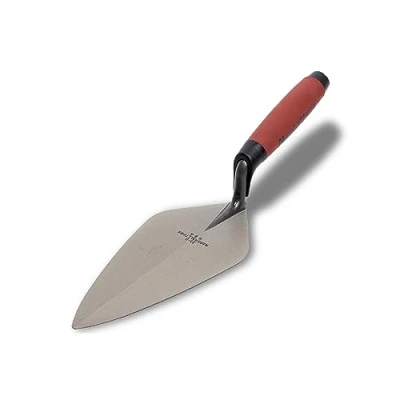 Afbeelding van Marshalltown troffel, London Style troffel met ergonomisch Durasoft handvat, gemaakt van koolstofstaal, brede punt en rechte hals, afmetingen de troffel: 229x108 mm