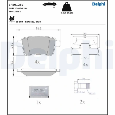 Afbeelding van Delphi Diesel Remblokset LP5012EV