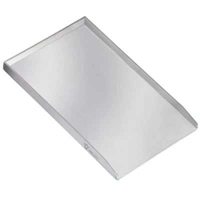 Afbeelding van BBQ Toro Roestvrijstalen grillplaat, 32,5 x 49 cm, plancha, rechthoekig, universeel en massief, grillplaat voor houtskool gas, barbecue accessoires, grillpan, grillschaal
