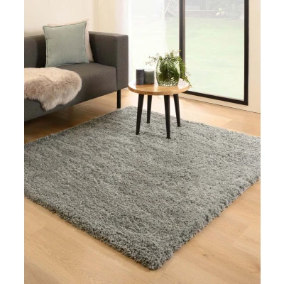 Afbeelding van Vierkant Hoogpolig Vloerkleed Cozy Shaggy Grijs 160x160 Cm
