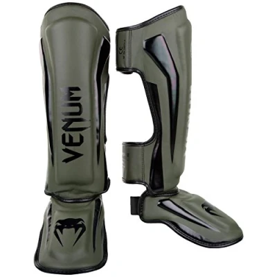 Afbeelding van Venum Elite Kickboks Scheenbeschermers Kaki/Zwart M