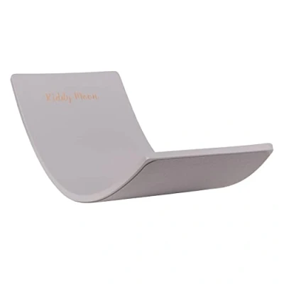 Afbeelding van KiddyMoon houten evenwichtsbord voor kinderen, baby&#039;s montessori speelgoed, evenwicht, evenwicht wiebelbord grijs