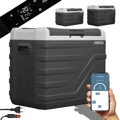Afbeelding van AREBOS Compressor Koelbox Elektrisch 12V 230 Volt Auto 43L Temperatuurregeling via APP of LCD touchscreen