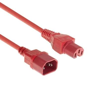 Afbeelding van ACT AK5308 Netsnoer Stroomkabel C14 C15 Rood 2 meter