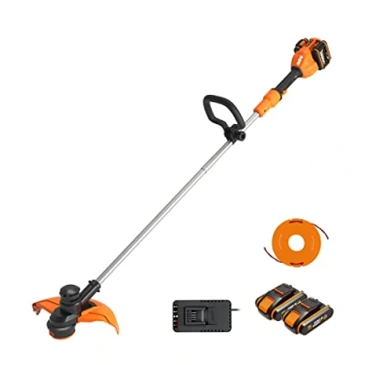 Afbeelding van Worx WG183E Accu grastrimmer, 40 V, max. (2 x 20 V), inclusief 2 accu&#039;s met Ah en dubbele oplader, verstelbare handgreep, kop, automatische toevoerspoel