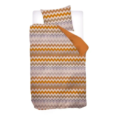 Afbeelding van Snoozing Timur Dekbedovertrek Flanel Eenpersoons 140x200/220 cm + 1 sloop) Oker
