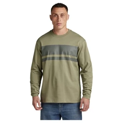 Afbeelding van G STAR Heren Placed Stripe Boxy T shirts, groen (Shamrock D24367 c784 2199), XXL