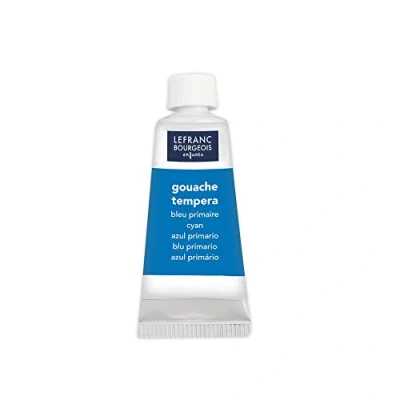 Afbeelding van Lefranc Bourgeois Kinder 807493 Gouache tubes, hoogwaardige pigmenten voor een sterke dekking, intensieve helderheid, hoog rendement, 20ml tube Primary Blue