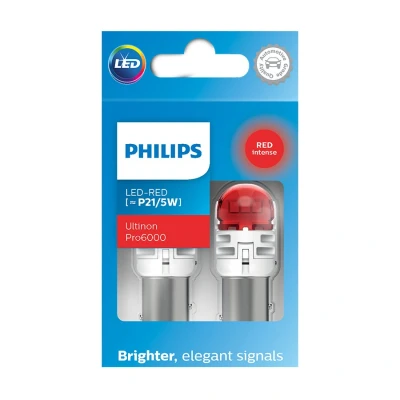 Afbeelding van Philips P21/5W LED Retrofit Rood BAY15d 12V 2 Stuks