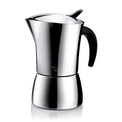 Afbeelding van Tescoma Monte Carlo Espressomachine voor 6 kopjes, eersteklas roestvrij staal en elegant design, authentiek espresso genot, ergonomische hittebestendige handgreep, veelzijdig alle warmtebronnen