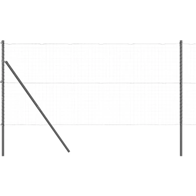 Afbeelding van vidaXL Fence Posts 7 stuks Grijs Ø32 mm 190 cm Gegalvaniseerd Staal
