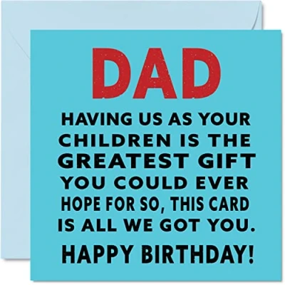 Afbeelding van Grappige verjaardagskaarten voor papa Grootste cadeau Joke Happy Birthday Card van zoon dochter, vader verjaardagscadeaus, 145mm x verjaardag wenskaarten