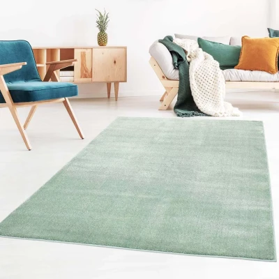 Afbeelding van Effen Tapijt/Vloerkleed Velours Gala Mintgroen 80x150 Cm