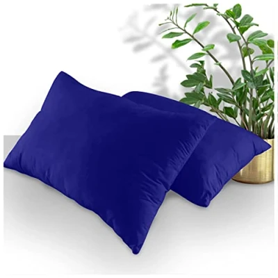Afbeelding van GC GAVENO CAVAILIA Huisvrouw kussenslopen 2 Pack, ademende standaard kussenslopen, effen met envelopsluiting, koningsblauw, 74x48 cm, 708650