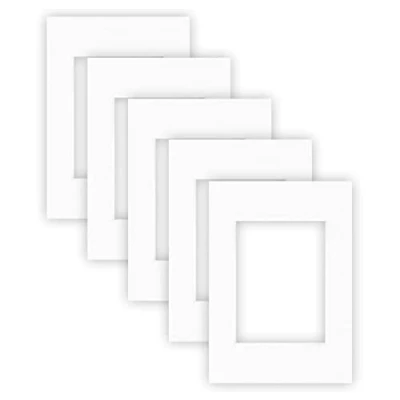 Afbeelding van nielsen Conservation Passepartout karton 1,5 mm set van 5 buitenformaat 21x29,7 cm (DIN A4) voor beeldformaat 13x18 polarwit (lichtwit) gestructureerd oppervlak
