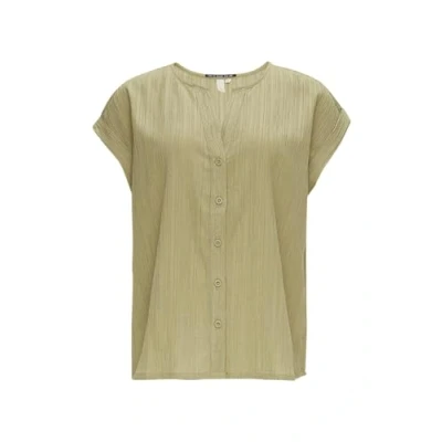 Afbeelding van QS MIT Strukturmuster Blouse, Dames, Maat: 42, Helles olivgrün