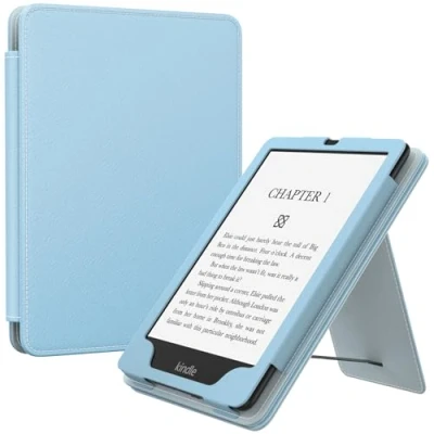 Afbeelding van MoKo Case for 7&quot;/6.8&quot; Kindle Paperwhite(12th/11th Generation 2024/2021) and Colorsoft Signature Edition, Slim PU Shell Cover with Auto Wake/Sleep Paperwhite 2024, Sky Blue