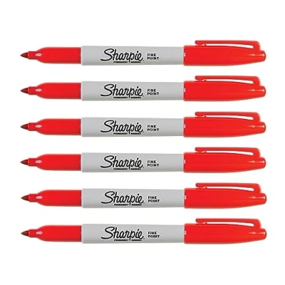Afbeelding van Sharpie Rode Fijne Markers Pack van 6