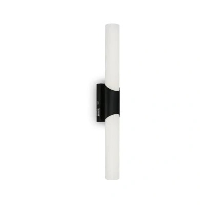 Afbeelding van BRILONER LED spiegellamp met schakelaar, badkamer, IP44, neutraal witte lichtkleur, 11W, zwart, 47 cm