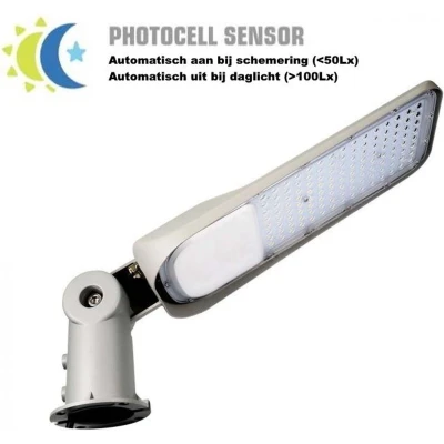 Afbeelding van VT 39ST LED Straatlamp met Schemersensor , 30W 6000K, 100Lm/W