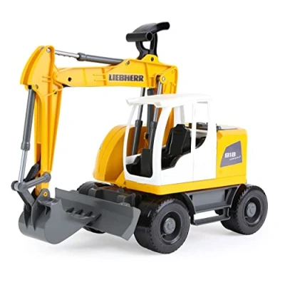 Afbeelding van Lena 04611 Worxx graafmachine model Liebherr A918 Compact Litronic, ca. 48 cm, bouwplaatsspeelgoed voor kinderen vanaf 3 jaar, robuuste met functionele graafarm en schuifbord