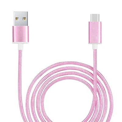 Afbeelding van Kabel type C voor Oppo A91, gevlochten nylon, 1,3 m, snel opladen/synchroniseren van gegevens