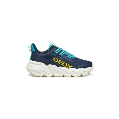 Afbeelding van Geox Flexyper Sneakers laag voor kinderen, Maat: 39, Navy light blue Textiel/ synthetisch