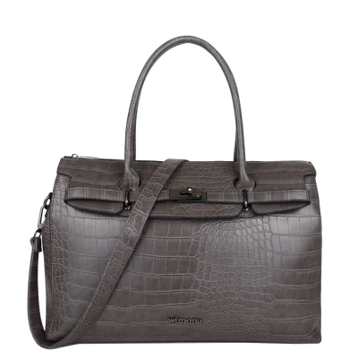 Afbeelding van PU damestas handtas laptop tas SOFIA croco Grijs