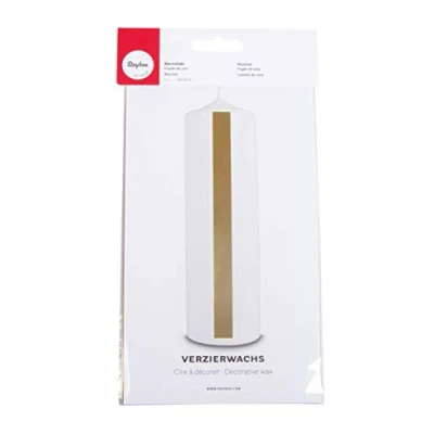 Afbeelding van Rayher 3103806 Versierwas, goud hoogglanzend, decoratieve wasplaat 20 x 10 cm, waxfolie om kaarsen te versieren, kaarswas, wasfolie