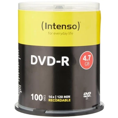 Afbeelding van 1x100 Intenso DVD R 4.7GB 16x Speed. Cakebox