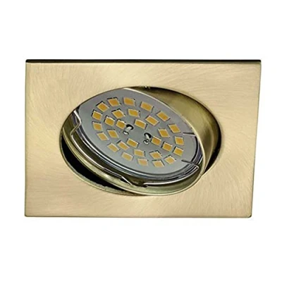 Afbeelding van wonderlamp W E000014 Basic Inbouwspot, vierkant, gesatineerd goud [energie efficiëntieklasse A+]