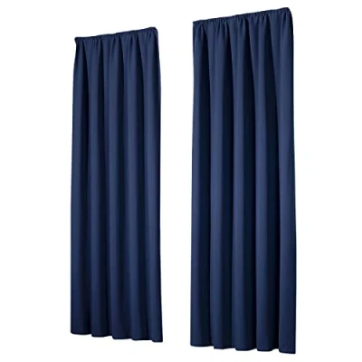 Afbeelding van Heimtexland ® Type 139, set van 2 verduisterende gordijnen, met plooiband, ondoorzichtige, thermische warmte isolatie, (h x b( 175 135 cm, in chocoladebruin