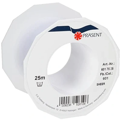 Afbeelding van Organzaband Sheer wit 72 mm x 25 m op rol, cadeaulint Sheer, lint bruiloft wit, organza