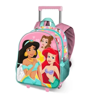 Afbeelding van Disney Princess Charm Small 3D rugzak met wielen, roze, 26 x 34 cm, inhoud 7 l, Roze Prinses, Eén maat, Kleine