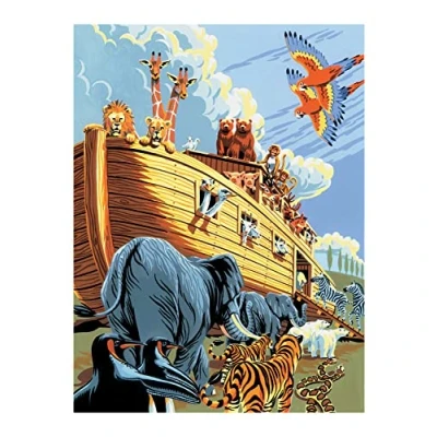 Afbeelding van Pracht Creatives Hobby Royal &amp; Langnickel Painting by Numbers Junior &quot;Ark van Noach&quot;, incl. verf en penselen, voor volwassenen kinderen vanaf 8 jaar