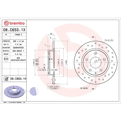 Afbeelding van Brembo Remschijven 08.C653.1X