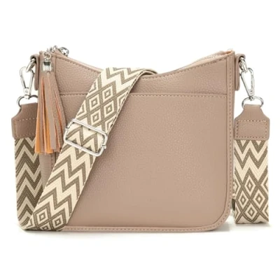 Afbeelding van YISUOHOOM kleine schoudertas dames handtas crossbody tas mobiele telefoon om te hangen meerdere vakken zwart, kaki (medium), schoudertassen