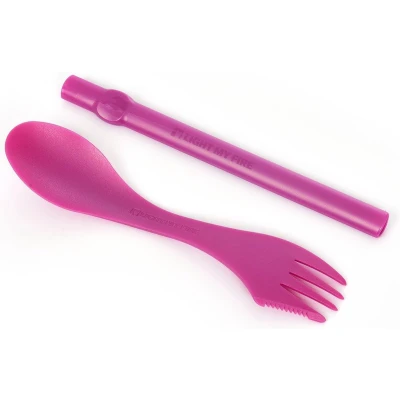 Afbeelding van Light my Fire spork en straw mes vork lepel rietje Paars