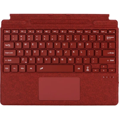 Afbeelding van Toetsenbord geschikt voor Microsoft Surface Pro 9/10/11/Pro X QWERTY Bluetooth Cover Met Touchpad en Verlichting Donker Rood