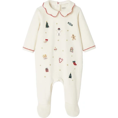 Afbeelding van Vertbaudet Geborduurde kerstpyjama voor baby&#039;s van fluweel