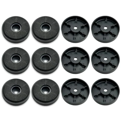 Afbeelding van Schokabsorberende voeten voor luidspreker, 12 stuks, 40 x 10 mm, isolatiekussen antislip, van rubber, audio, luidsprekers, subwoofer, thuisbioscoop, hifi apparaten (zwart)