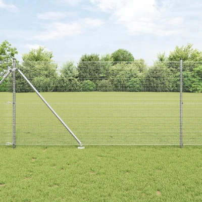 Afbeelding van vidaXL Gelaste Draadhek met 13 Spijkerpalen 1x50 m Gegalvaniseerd Staal