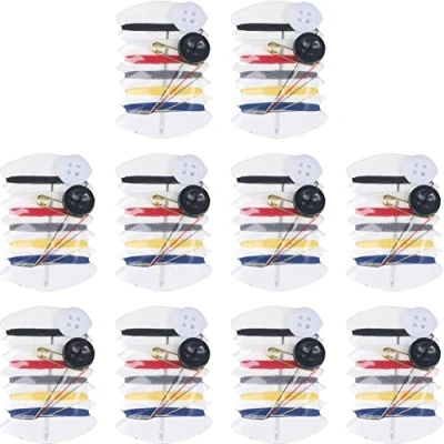 Afbeelding van 10Pcs Set Mini Draagbare Naaien Kit Naald Draad Knop Pin Gereedschap Hand Tas Voor Reizen Hotel Lever