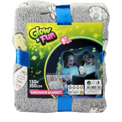 Afbeelding van Star Toys Glow In The Dark Dino Deken 150X130 Cm