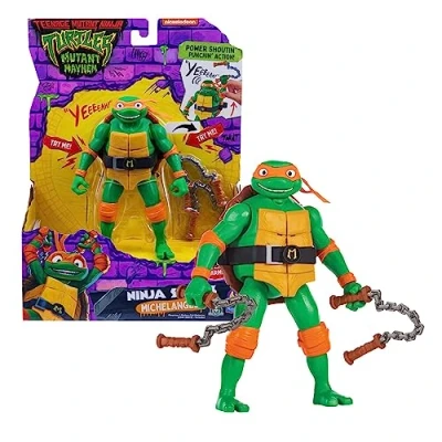 Afbeelding van Giochi Preziosi Michelangelo Ninja Turtles Chaos Mutante, Deluxe sprekende 15 cm met geluidseffecten en mechanische vechtfunctie, voor kinderen vanaf 4 jaar
